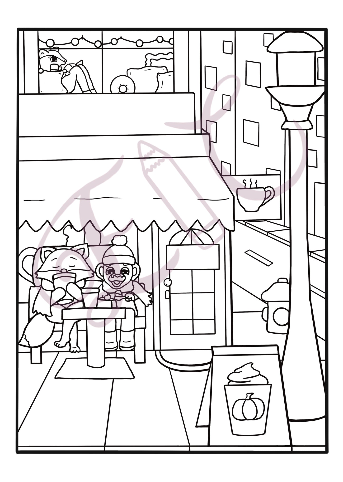 Pumpkin Spice Coffee Colouring Page