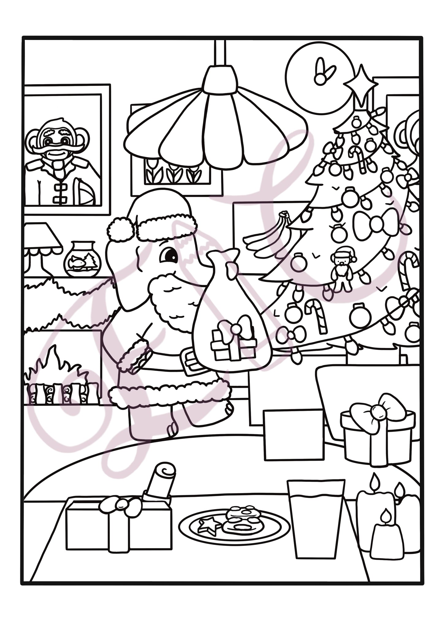 Father Christmas Colouring Page