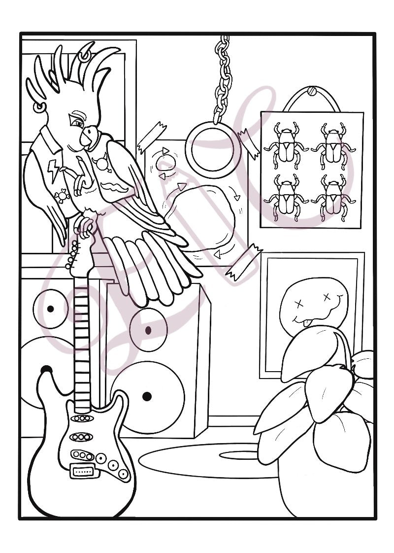 Rock Bird Colouring Page