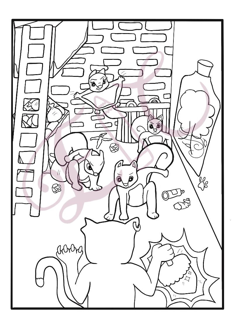 Superhero Squirrels Colouring Page