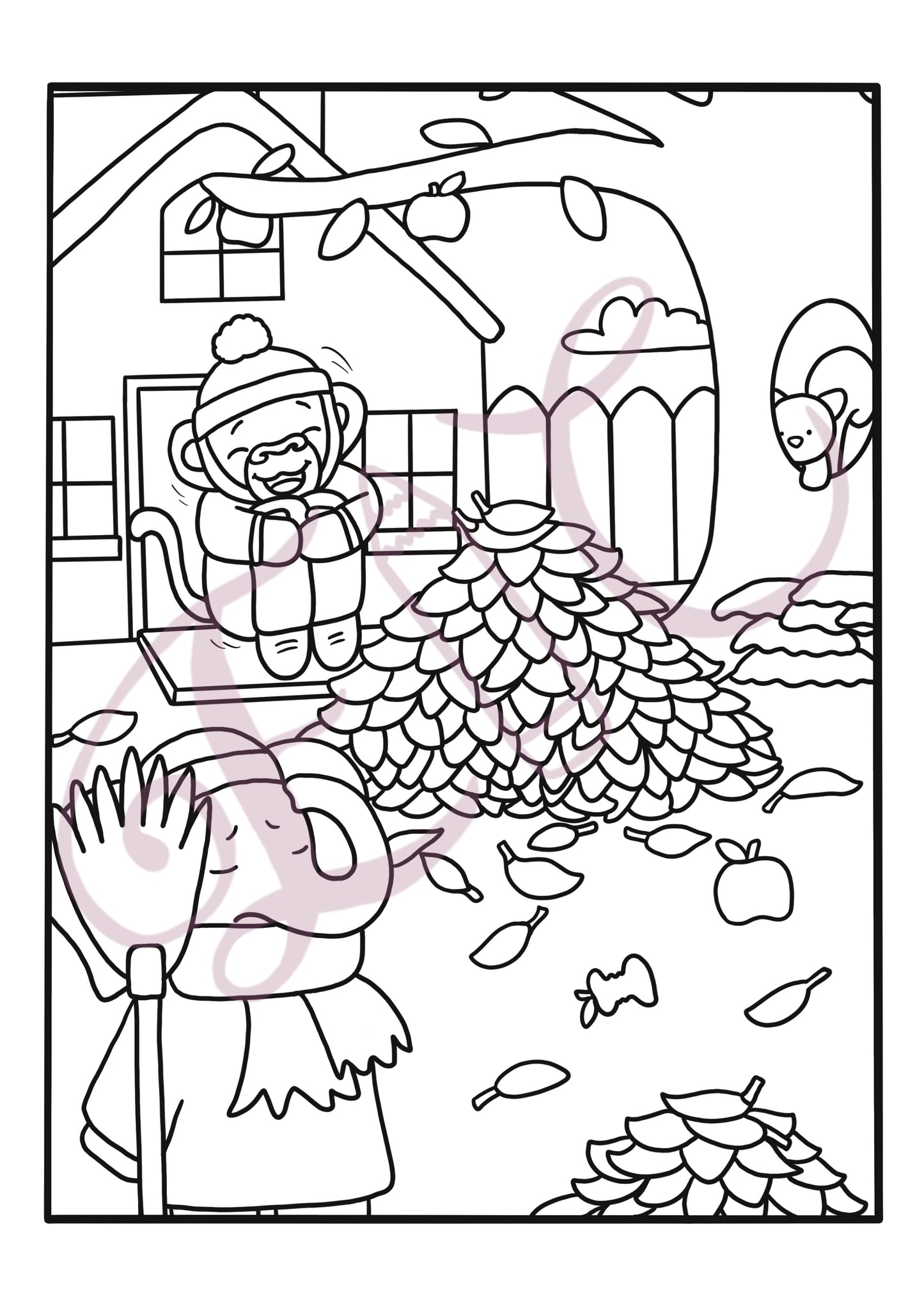 Autumn Garden Colouring Page