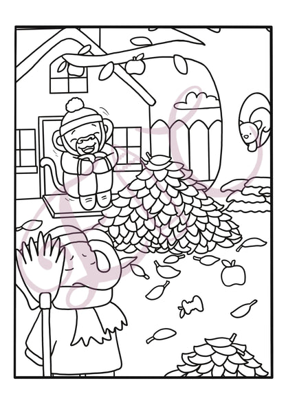 Autumn Garden Colouring Page