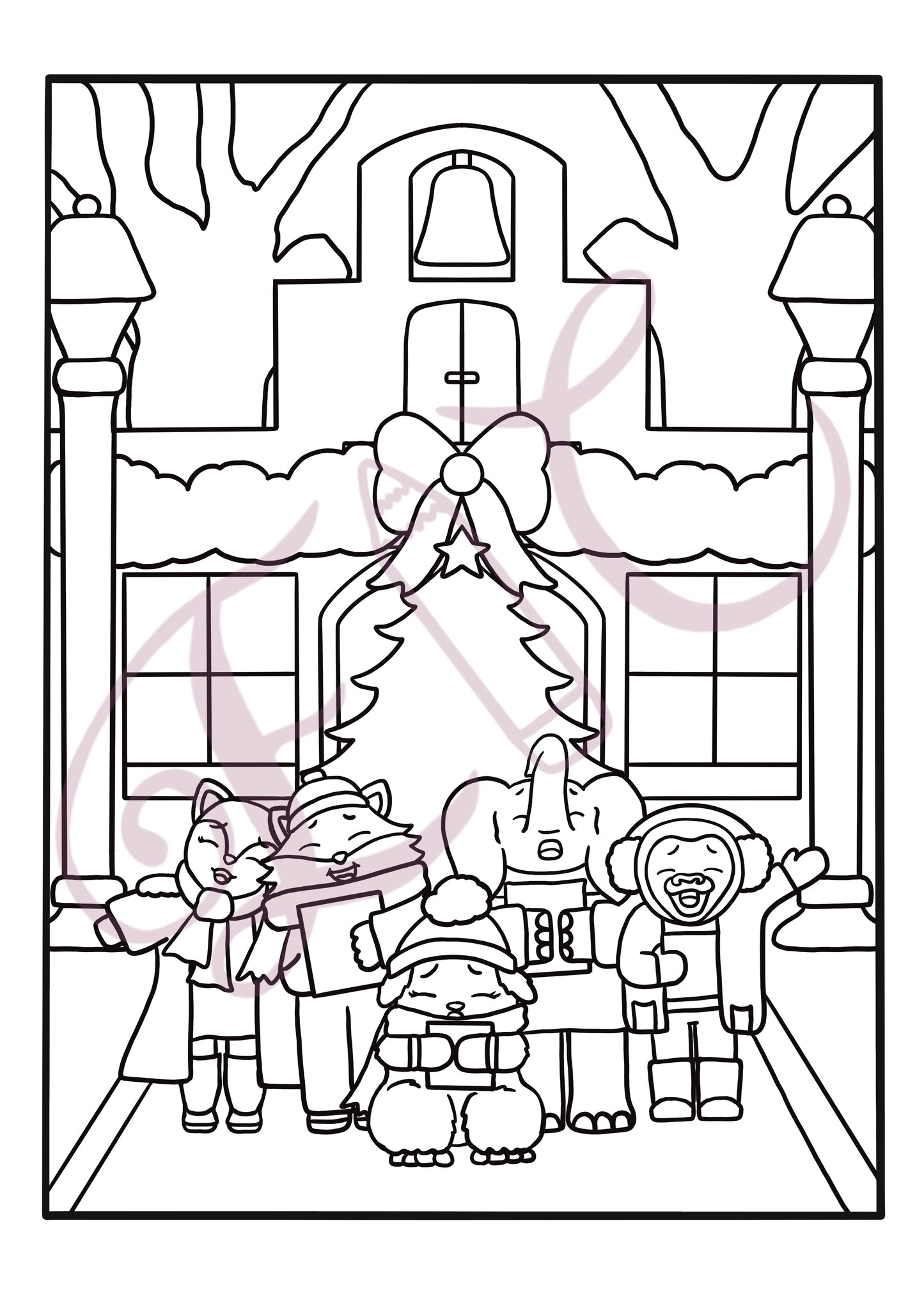 Christmas Carolin Colouring Page