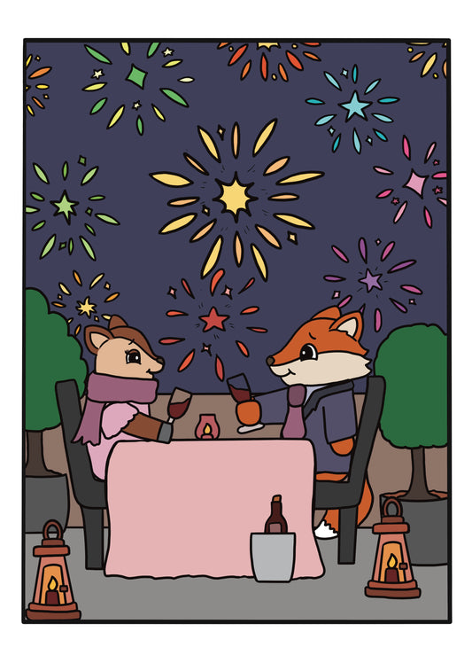 New Years Eve Colouring Page