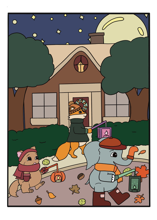 Lantern Parade Colouring Page