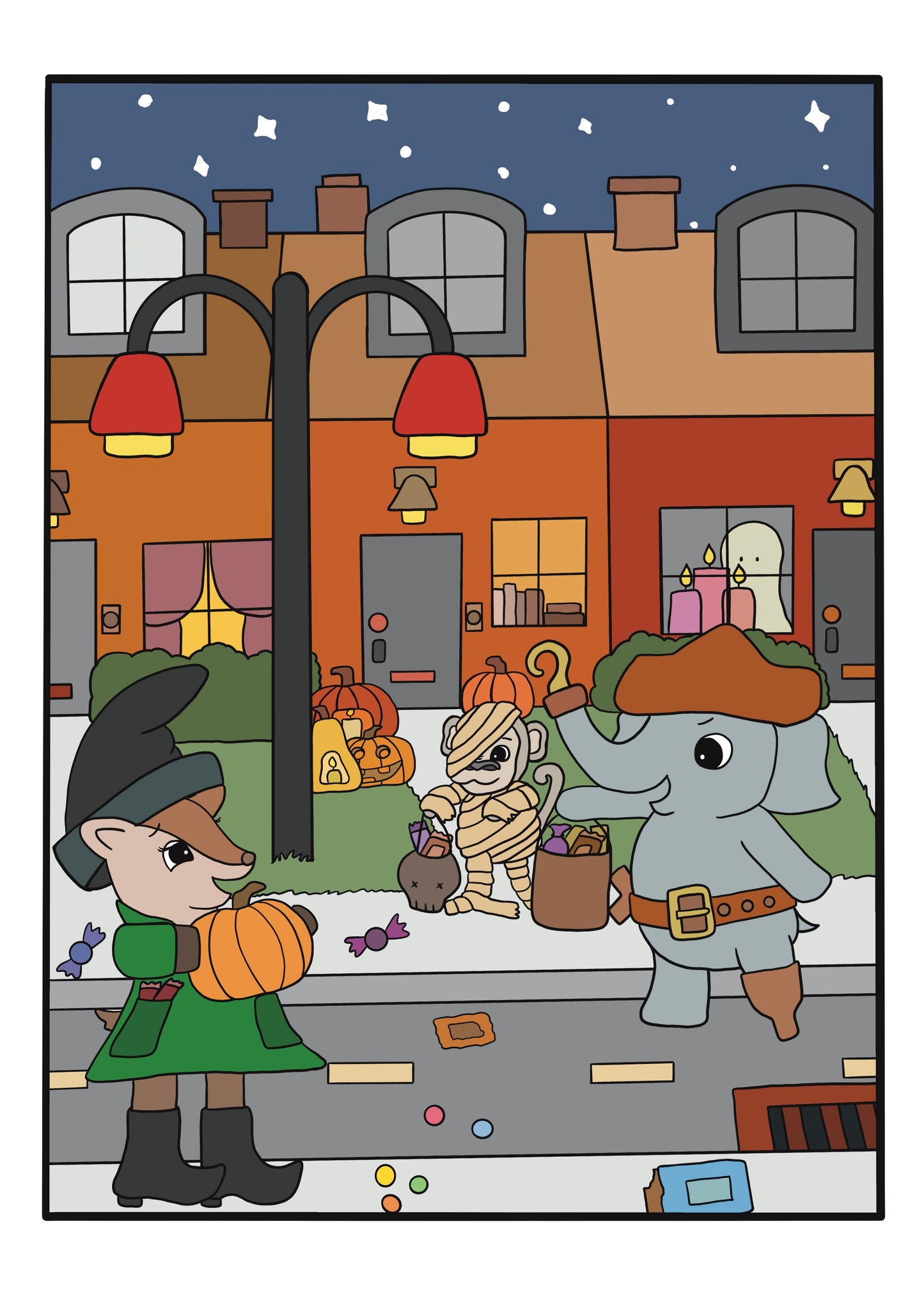 Trick Or Treat Colouring Page