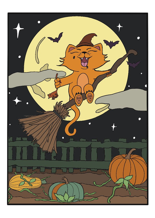 Wicked Cat Colouring Page